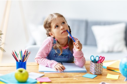 Image fille qui réfléchit