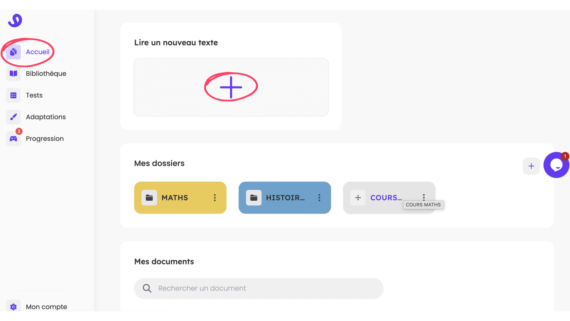 Ajouter un document dans glaaster