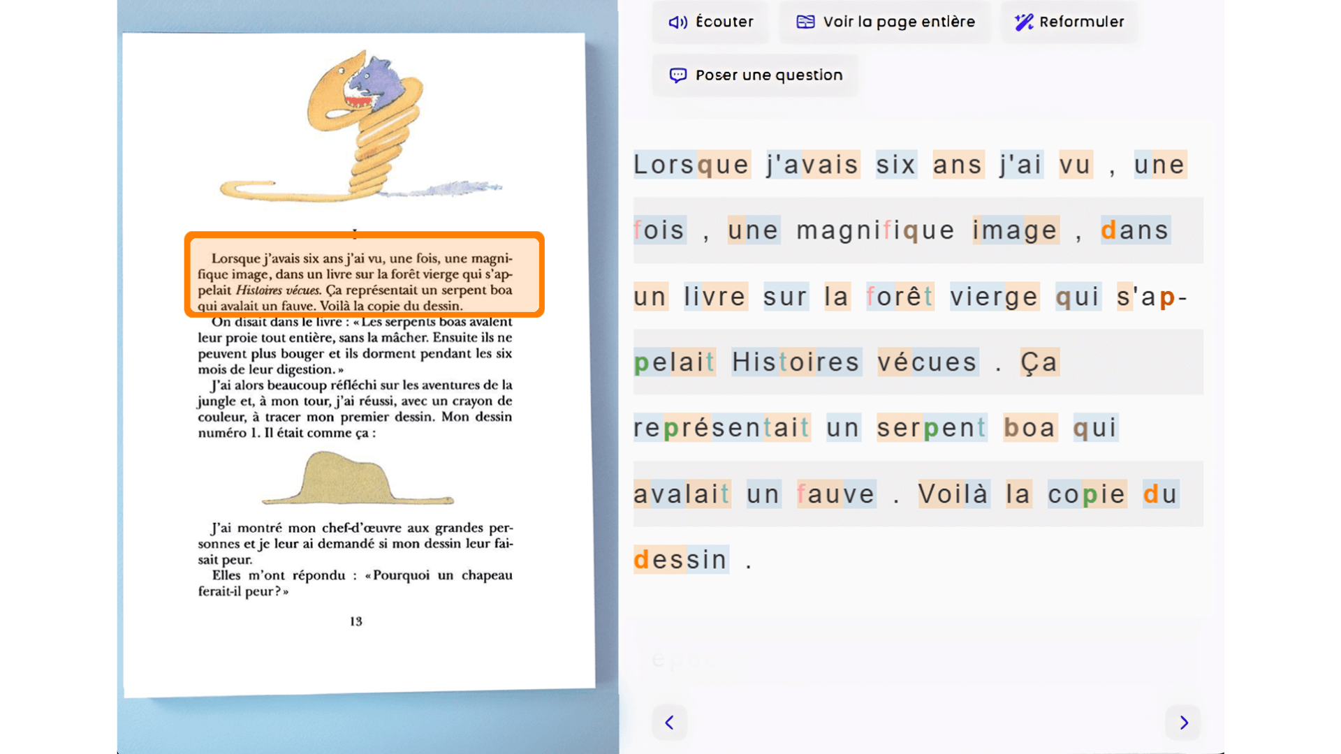 Sélectionner un paragraphe dans glaaster